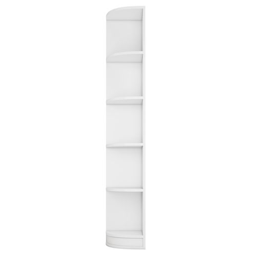 Étagère D’angle, Colonne 180 Cm, Bibliothèque Blanche 5 Niveaux, Salon