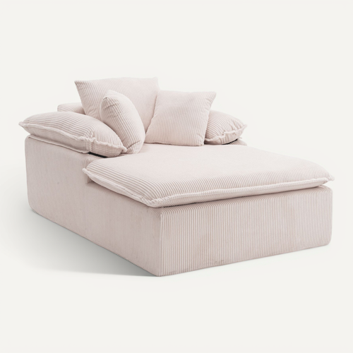 Fauteuil Compressé 177x122x92 Cm En Velours Côtelé Blanc