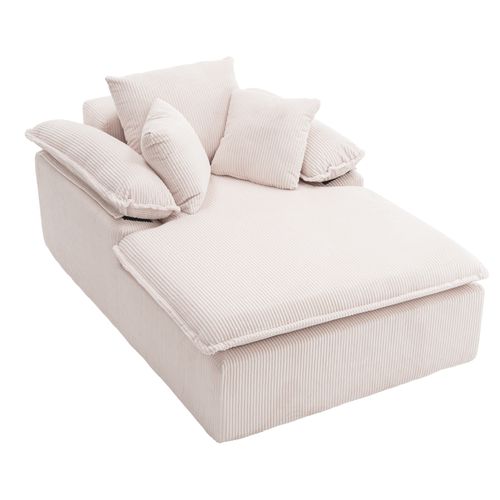 Fauteuil Compressé 177x122x92 Cm En Velours Côtelé Blanc