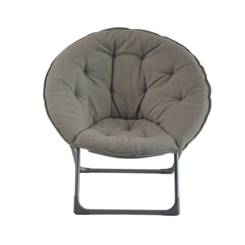 Chaise Pliante En Tissu, Structure Métal Stable 110 Kg - Gris