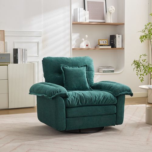 Ensemble Canapé 2 Pièces En Tissu Chenille Vert : Fauteuil Et Canapé 2 Places