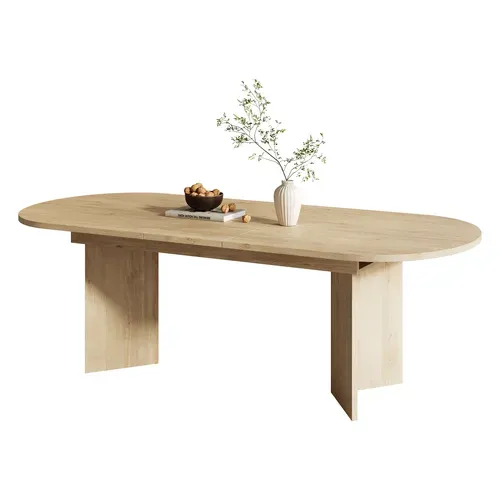 Table à Manger Extensible 160/200x90 Cm En Bois Chêne , Pour 4 à 8 Personnes