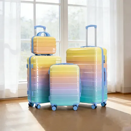Set De 4 Valises Rigides PC 14/20/24/28 Pouces Jaune Avec Serrure À Code