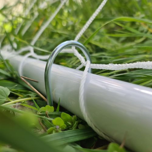 But De Football 2-en-1 240x170 Cm En Acier Blanc Avec Filet Et Cible De Tir