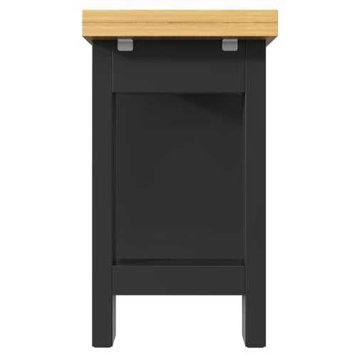 Meuble De Bar Extensible 120-200x40 Cm Noir Avec 3 Tiroirs Et Compartiment De Porte