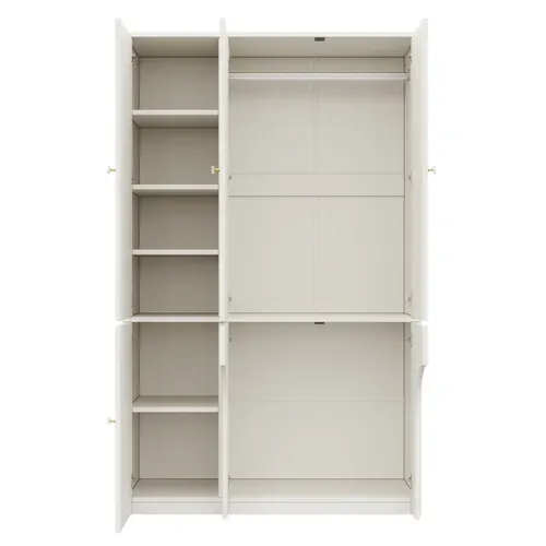 Armoire 120x50x200 Cm Blanche Avec Penderie Et Portes, Niche Pour Animal