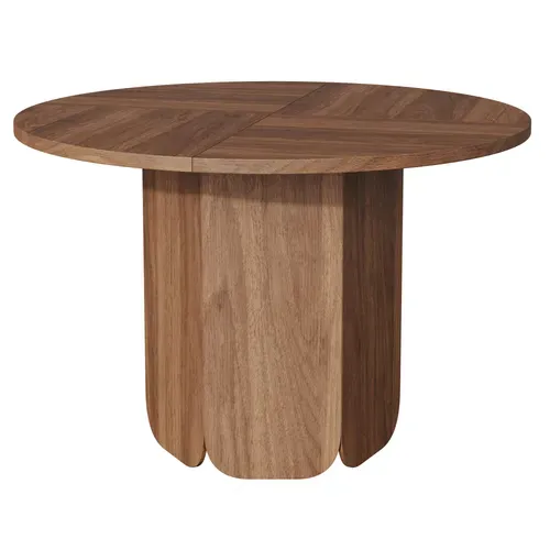 Table à Manger Ronde 120x120x75 Cm Noyer Pour 4-6 Personnes, Style Scandinave