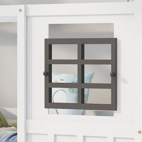 Lit Enfant 200x90 Cm - Lit Cabane Avec 2 Tiroirs Et Rangement, Maison En Bois Blanc