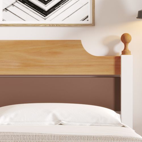 Lit Simple Enfant 90x200 Cm - Lit Classique Avec Tête Et Pied De Lit - Pin + Mdf - Blanc