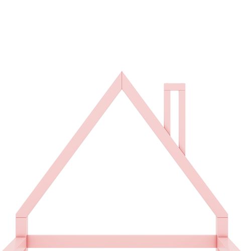 Lit Enfant 90x200 Cm - Lit Cabane Maison Ludique En Pin Et Mdf, Montage Requis - Rose