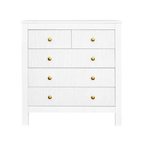 Buffet De Cuisine Bar Avec 2 Portes, 3 Tiroirs, étagères Réglables Et LED Intégré - Blanc Brillant