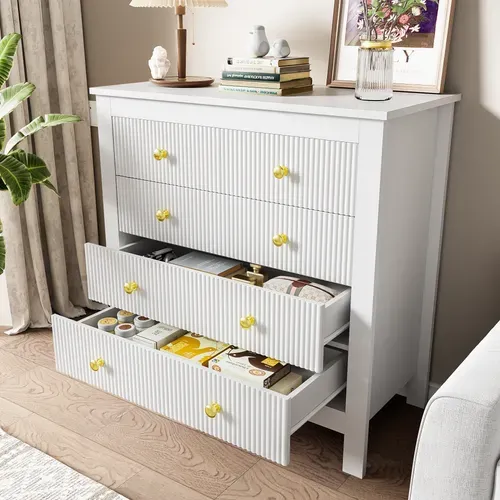 Buffet De Cuisine Bar Avec 2 Portes, 3 Tiroirs, étagères Réglables Et LED Intégré - Blanc Brillant