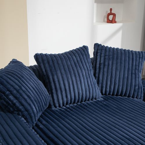 Fauteuil Compressé Avec 3 Coussins, Ergonomique, Bleu Marine