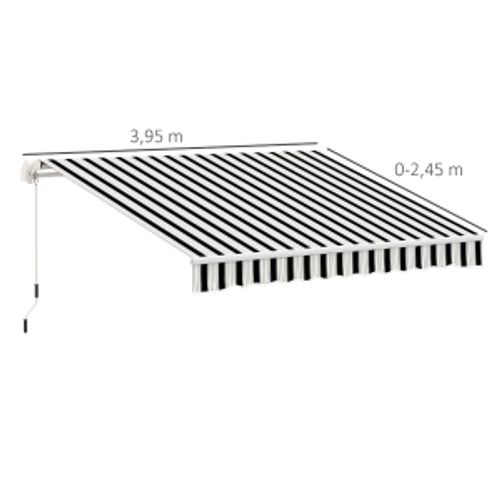 Store Banne Manuel Rétractable Avec Manivelle Pour Fenêtre Porte Et Terrasse En Aluminium Blanc