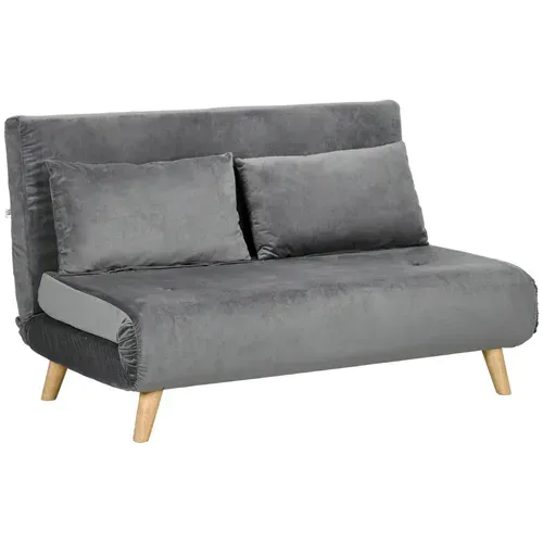 Fauteuil Convertible - Dossier Réglable - Polyester - Gris - 72 X 78 X 79 Cm
