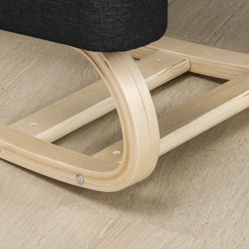 Chaise à Genoux Ergonomique En Bois Pour Bureau, Tabouret De Posture, Coussin Confortable - Noir