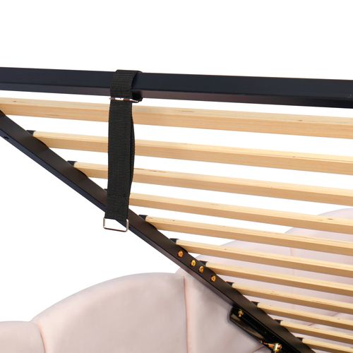 Lit Enfant Simple 90x200 Cm, Barrière Sécurité, Décor étoiles/lune, Sommier Non Inclus, Bois Blanc