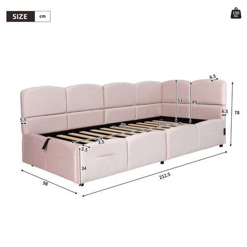 Lit Enfant Simple 90x200 Cm, Barrière Sécurité, Décor étoiles/lune, Sommier Non Inclus, Bois Blanc