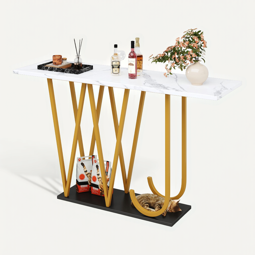 Buffet De Cuisine Bar Avec 2 Portes, 3 Tiroirs, étagères Réglables Et LED Intégré - Blanc Brillant