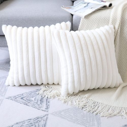 Housse De Coussin De Noël Brodée Flocons De Neige - Taille 46x46 Cm - Polyester - Fermeture éclair Cachée - Pour Canapé, Salon, Décoration Hivernale