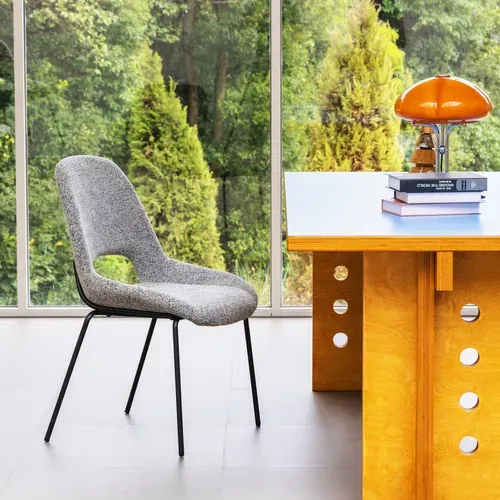 Chaise Métal - Lot De 2 Avec Dossier Ajouré, Design Moderne, Gris Clair