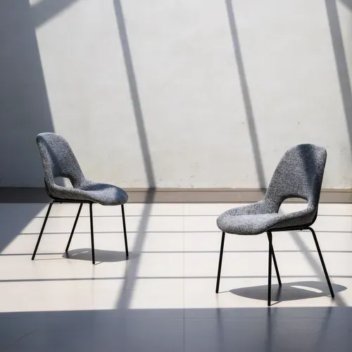 Chaise Métal - Lot De 2 Avec Dossier Ajouré, Design Moderne, Gris Clair