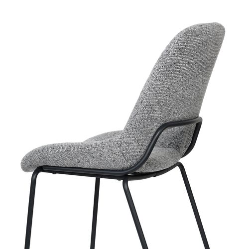 Chaise Métal - Lot De 2 Avec Dossier Ajouré, Design Moderne, Gris Clair