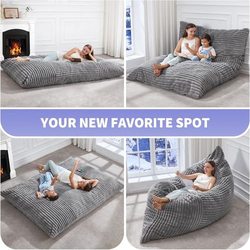 Fauteuil Poire, Confort Doux Et Soutien Ergonomique En Flanelle - Gris Clair