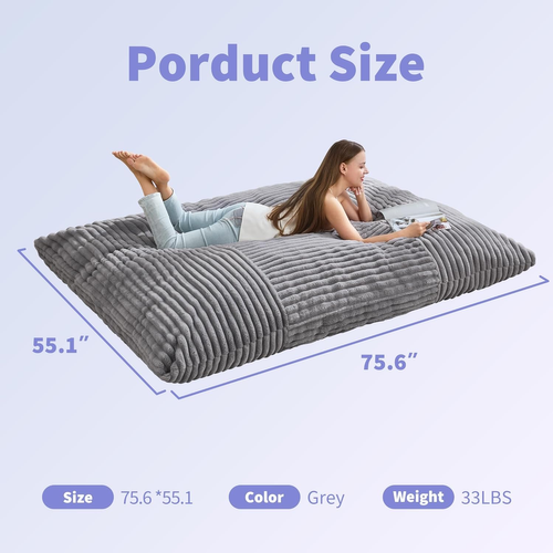 Fauteuil Poire, Confort Doux Et Soutien Ergonomique En Flanelle - Gris Clair