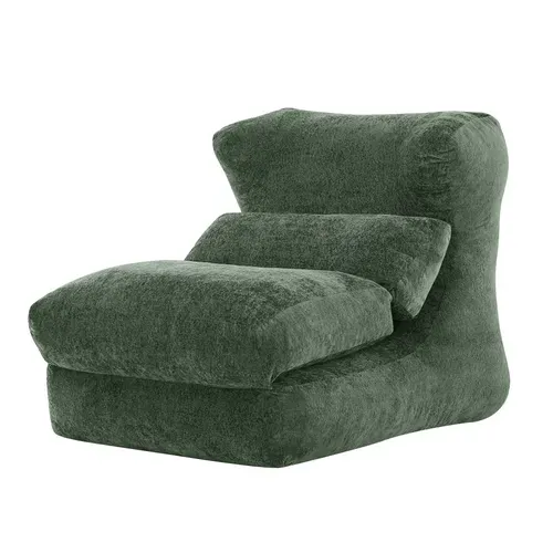 Fauteuil Convertible Lounge 2 En 1, Assise Modulable, Mousse, Vert