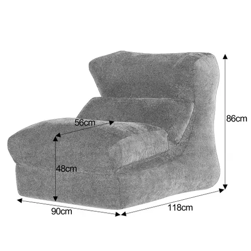 Fauteuil Convertible Lounge 2 En 1, Assise Modulable, Mousse, Vert