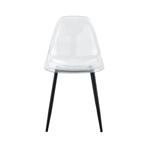 Lot De 4 Chaises De Salle à Manger Avec Assise Ergonomique En Plastique Transparent Et Métal Noir