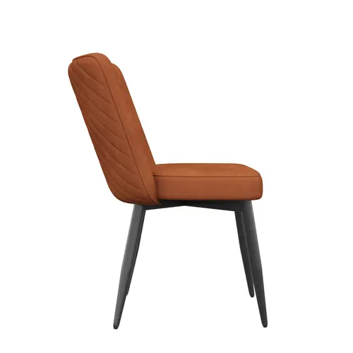 Lot De 2 Chaises De Salle à Manger - Avec Dossier Ergonomique - En Velours - Rouille