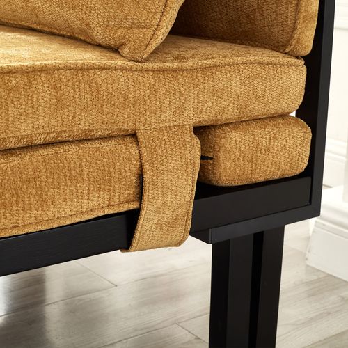 Lit Pliable Convertible Fauteuil-lit Avec Port USB Et Type-c, Velours, Jaune