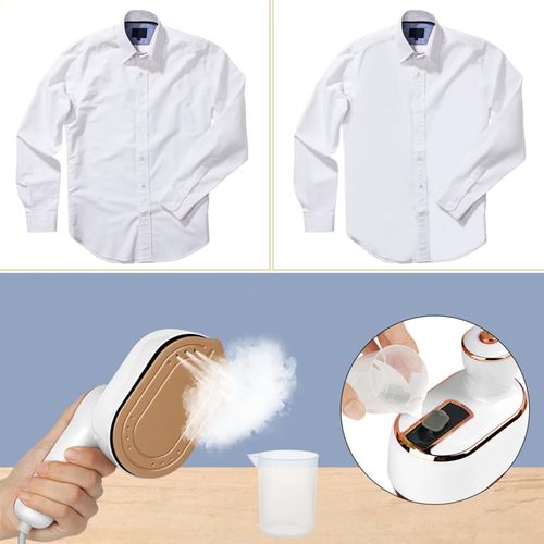 Défroisseur Vapeur à Main, Poignée Pivotante 180°, Réservoir 100 Ml, Chauffe 15 S, 150°c, Blanc