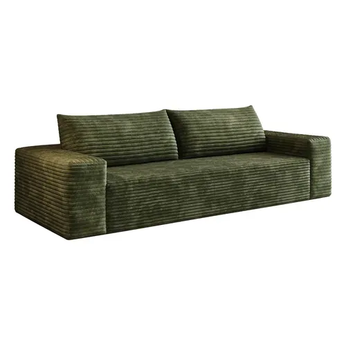 Canapé Compressé Modulable - Sans Montage - Assise Profonde - Velours Côtelé - Vert