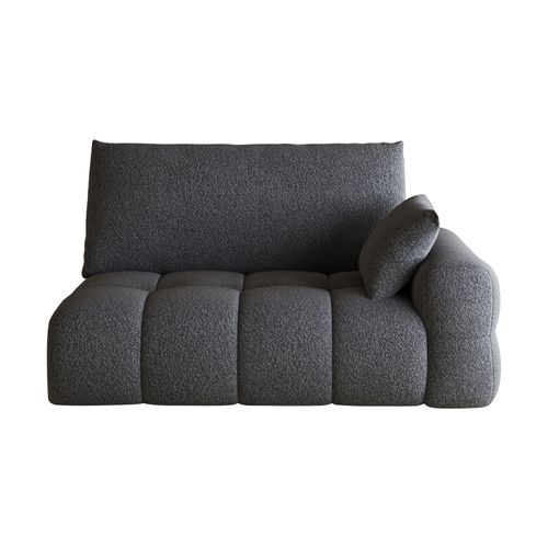 Canapé Compressé D'angle - 2 Places - Méridienne  - Tissu - Gris Foncé