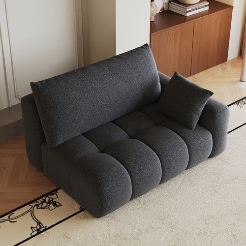 Canapé Compressé D'angle - 2 Places - Méridienne  - Tissu - Gris Foncé