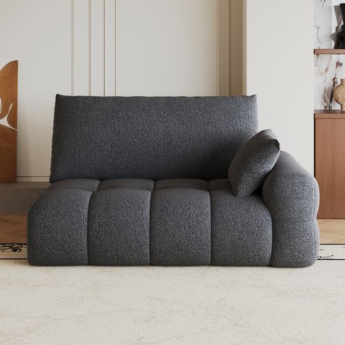 Canapé Compressé D'angle - 2 Places - Méridienne  - Tissu - Gris Foncé