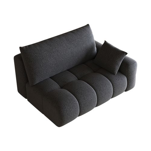 Canapé Compressé D'angle - 2 Places - Méridienne  - Tissu - Gris Foncé