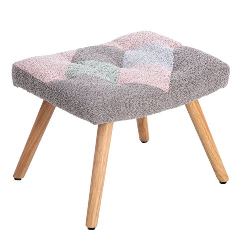 Fauteuil Rocking-chair,avec Repose-pieds,coussin Lombaire,bois+métal,flanelle,multicolore
