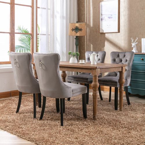 Lot De 2 Chaises 62x50x95 Cm De Salle à Manger Design En Velours Avec Structure En Bois