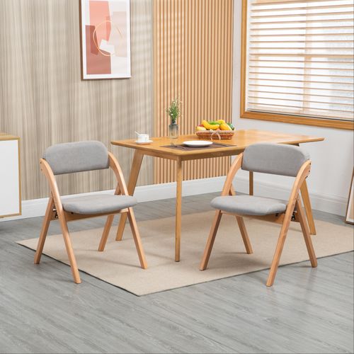 Lot De 2 Chaise Pliante 60x52.5x79 Cm, Housse De Siège Détachable, Bois, Couleur Kaki