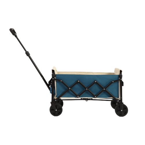 Chariot Pliant 66x41x44.5 Cm, Grande Capacité 70 L, Acier, Tissu Oxford, Couleur Bleu