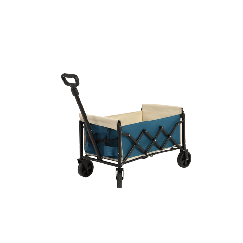 Chariot Pliant 66x41x44.5 Cm, Grande Capacité 70 L, Acier, Tissu Oxford, Couleur Bleu