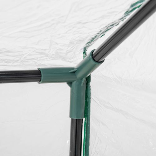 Mini Serre De Jardin 120x60x60 Cm, Fenêtre Enroulable, Acier, Housse Transparente