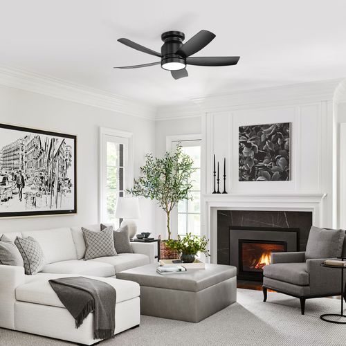 Ventilateur De Plafond 107 Cm Avec LED, Télécommande 6 Vitesses, Moteur Dc, Noir