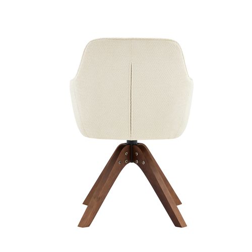 Lot De 2 Chaise De Salle à Manger H 82 Cm, Pivotante 360, Tissu, Bois, Beige Et Marron