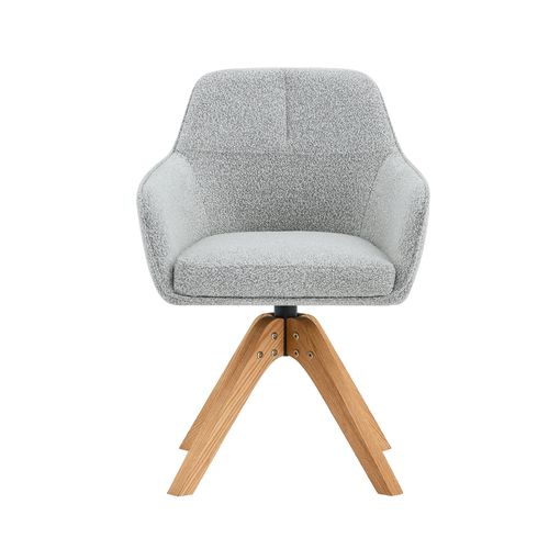 Lot De 2 Chaises De Salle à Manger, H82 Cm, Pivotantes 360, Tissu, Bois, Gris