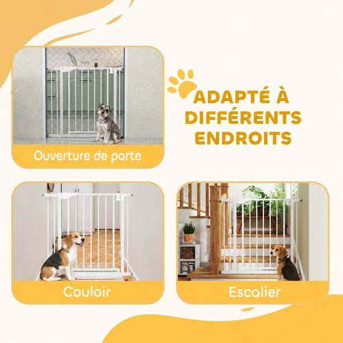 Barriere De Securite 76 A 89 X 76 Cm, Fermeture Automatique, Acier Carbone, Couleur Blanc